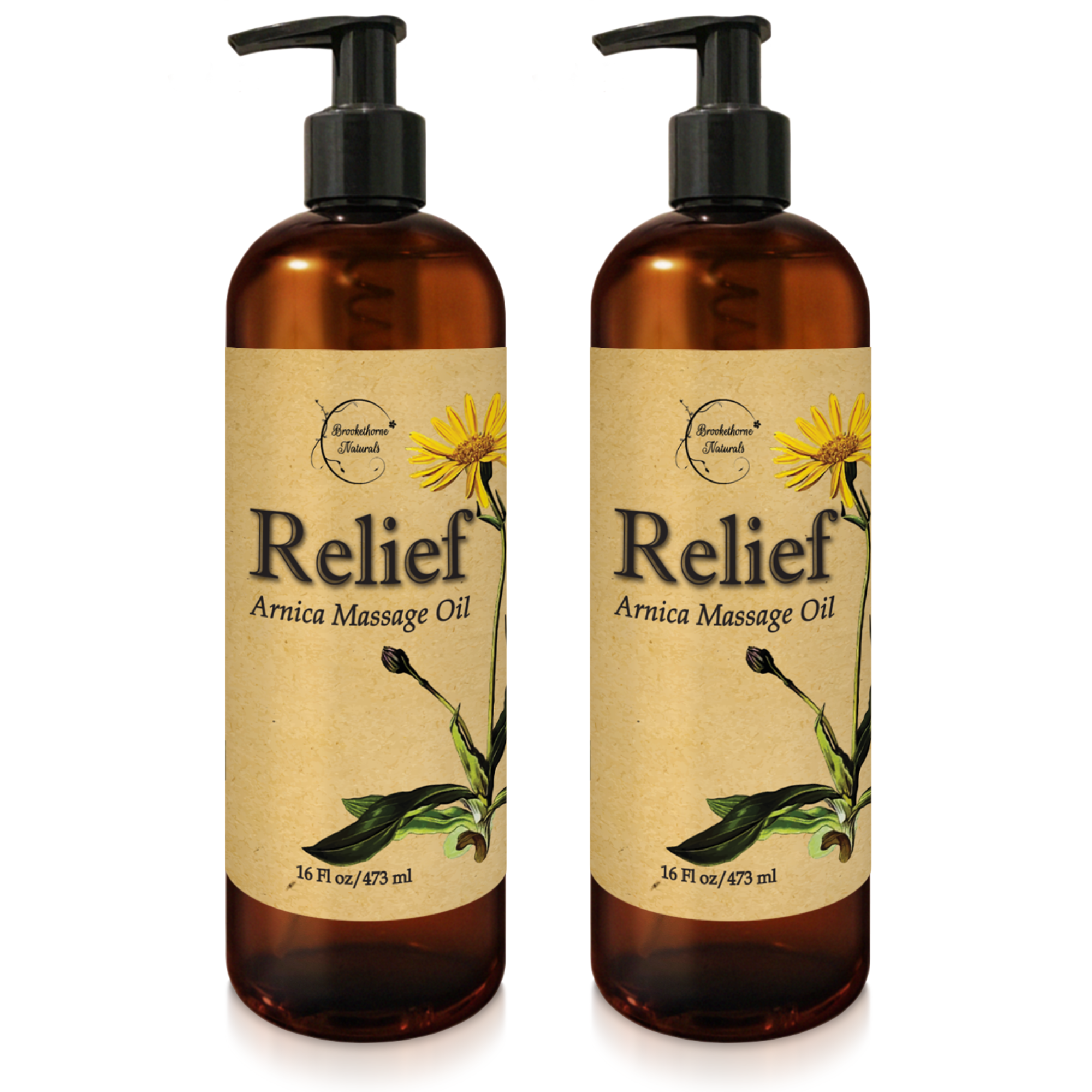 2x 16oz Relief Arnica Massage Oil