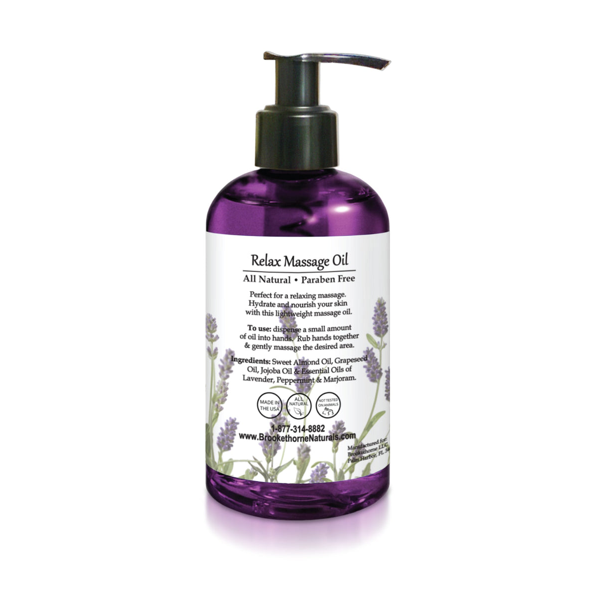 Relax Massage Oil Bottle Back
