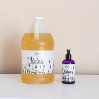 Gallon and 8oz Relax Therapeutic Massage Oil