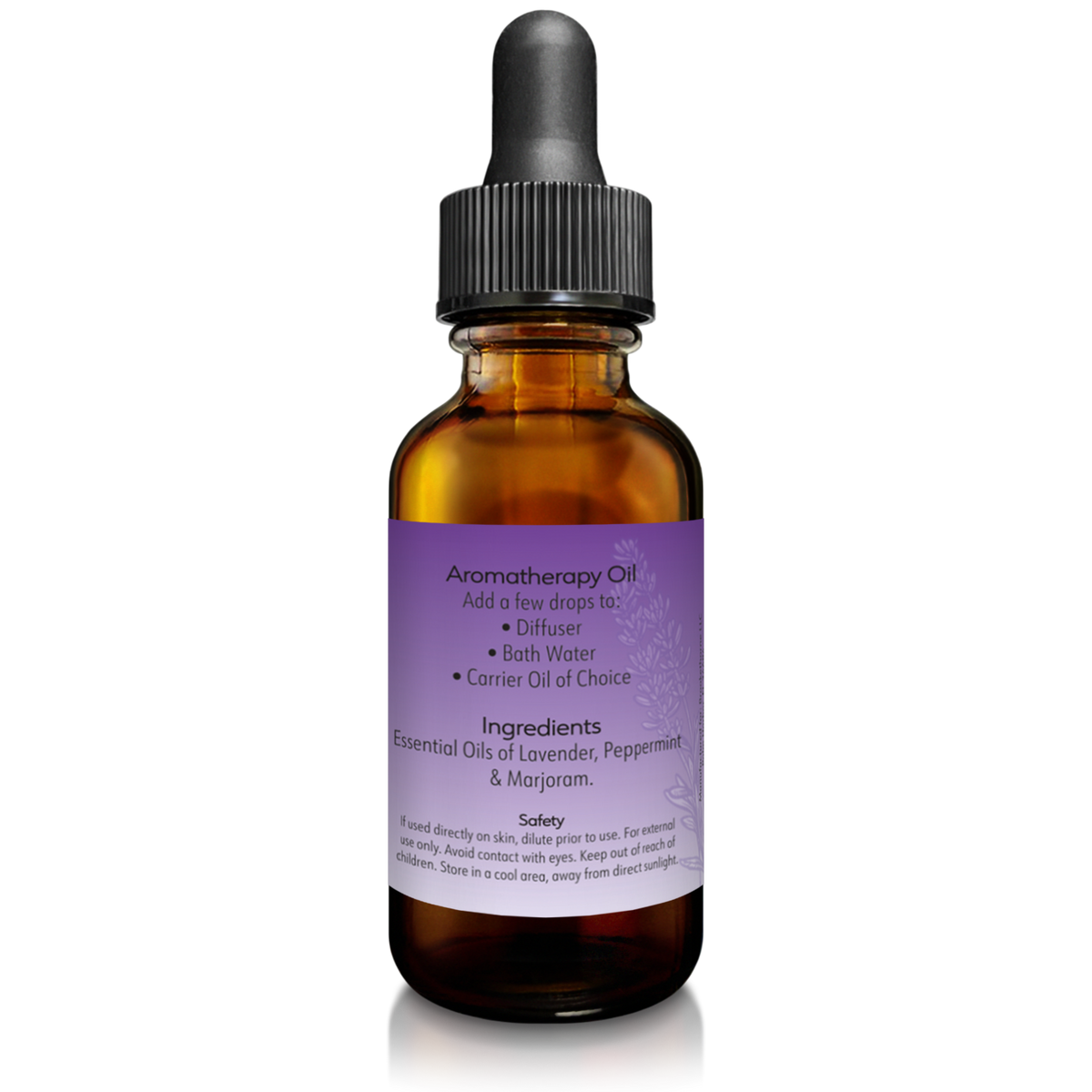Relax Essential Oil back of bottle showcasing ingredients