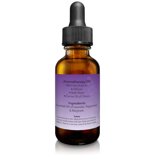 Relax Essential Oil back of bottle showcasing ingredients