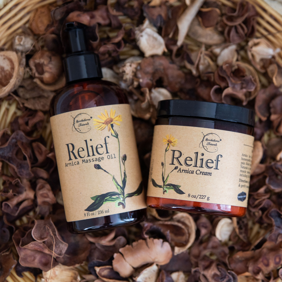 Sweet Relief Arnica Bundle; Relief Arnica Massage Oil and Relief Arnica Cream
